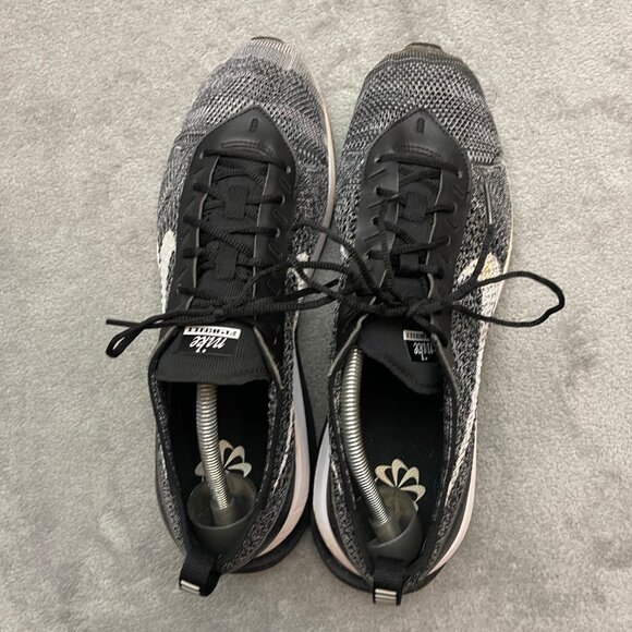 Nike Air Max Flyknit Racer DJ6106-001 Men’s 10.5 Black White Running Shoes - Picture 4 of 9